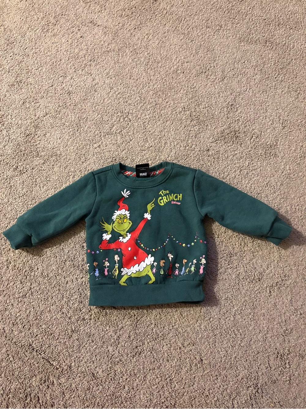 Toddler Green Grinch Holiday Sweatshirt Pullover